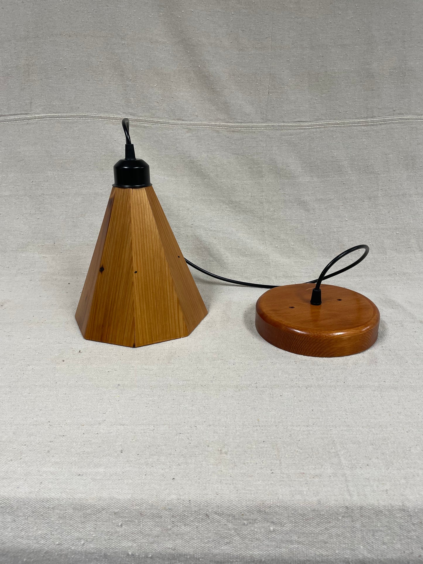 Douglas Fir Pendant Light — Wood Shade & Ceiling Mount