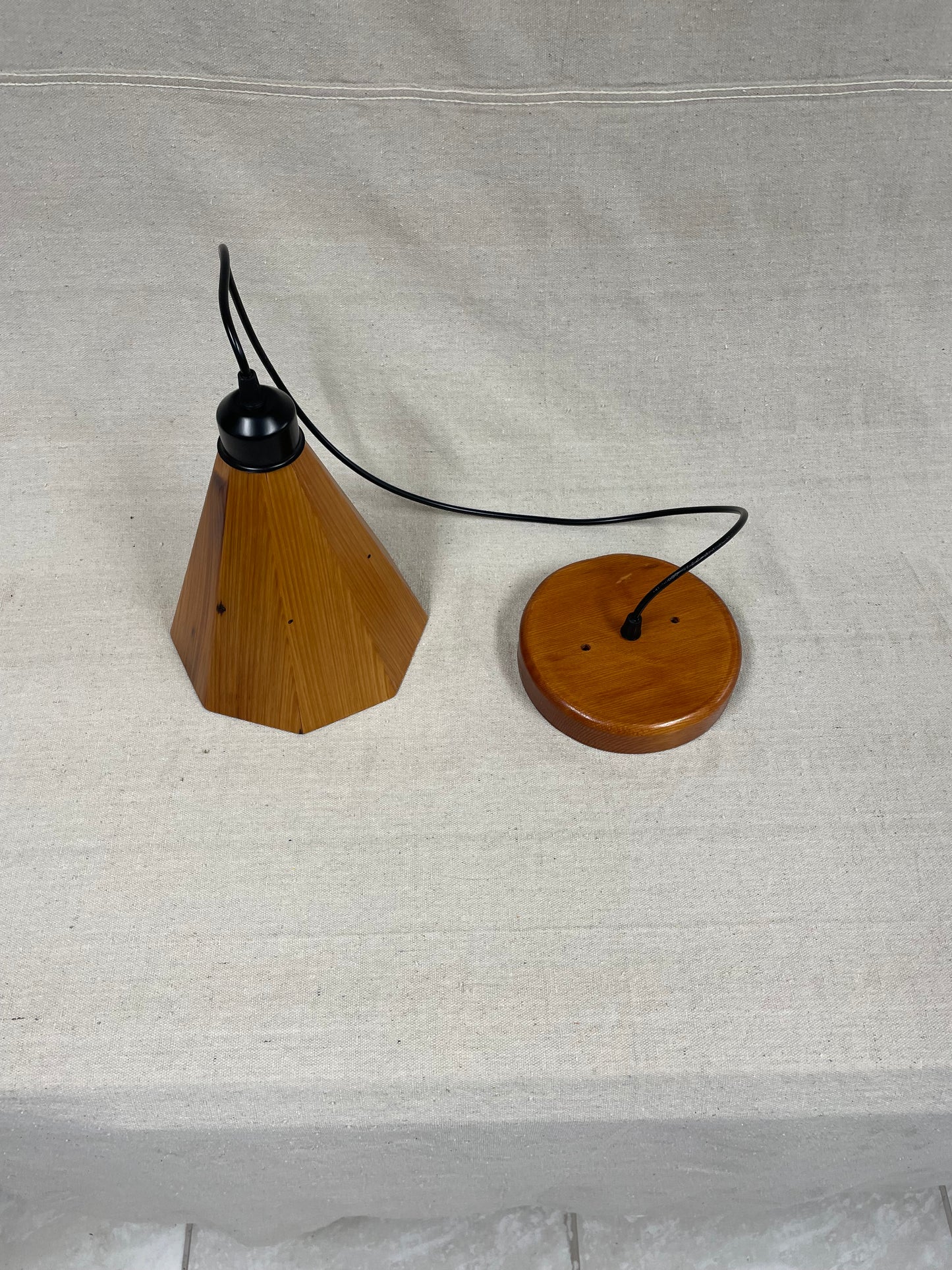 Douglas Fir Pendant Light — Wood Shade & Ceiling Mount