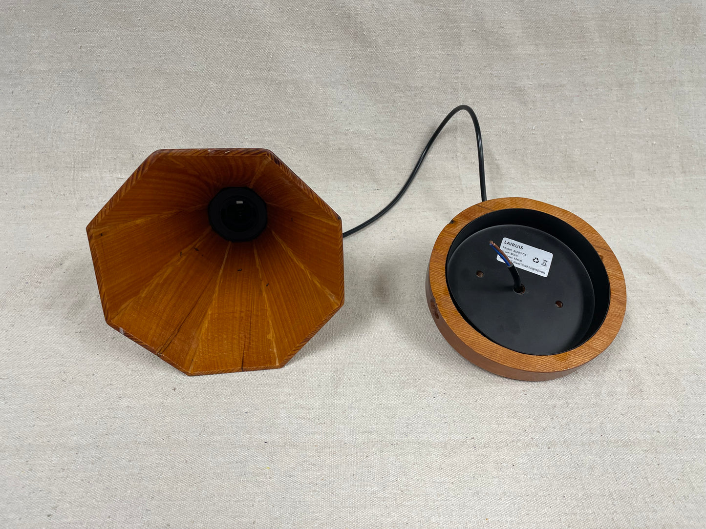 Douglas Fir Pendant Light — Wood Shade & Ceiling Mount