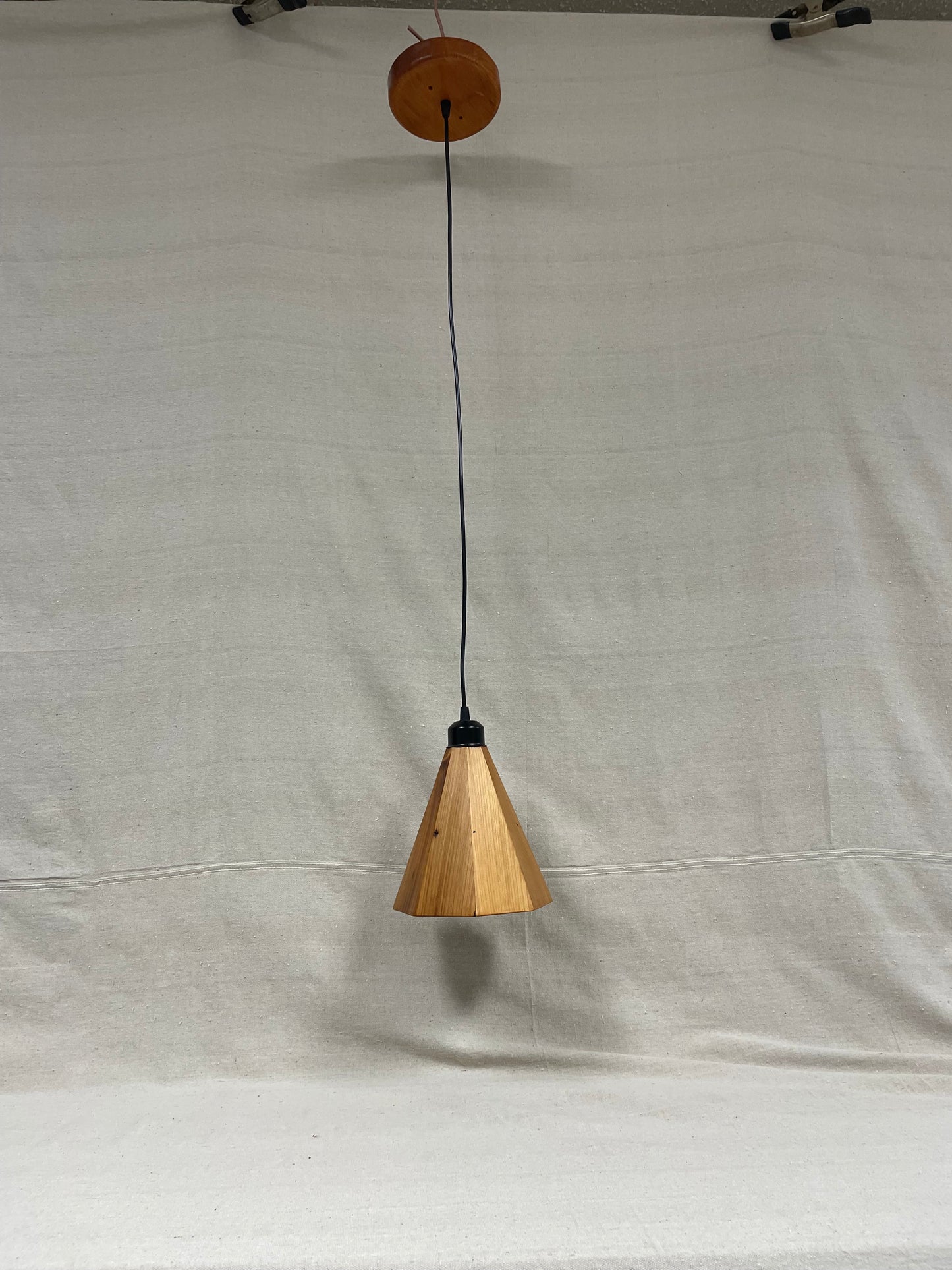 Douglas Fir Pendant Light — Wood Shade & Ceiling Mount